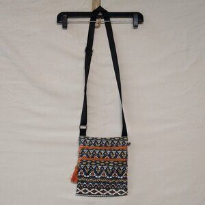 Crossbody Bag Aztec Design Adjustable Strap 3 Compartments Gender-Neutral EUC